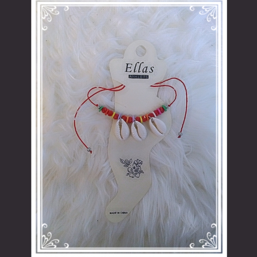 🌼ELLA'S RED SLIDE KNOT BEACH ANKLET